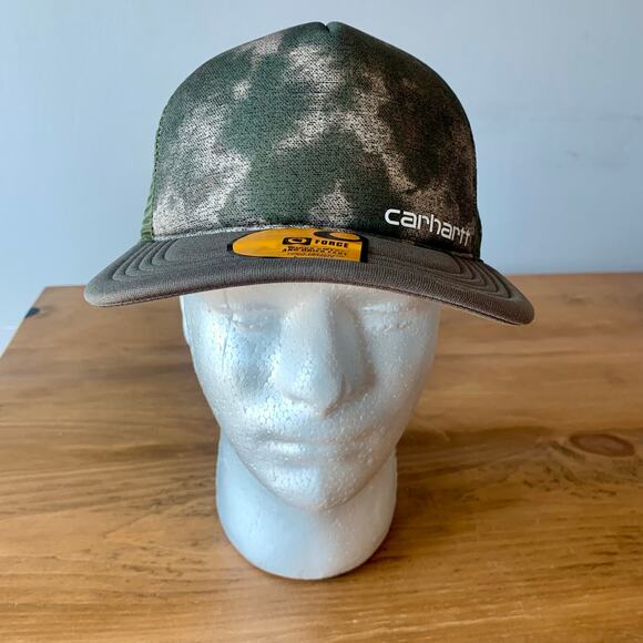 Carhartt Force Camo Hat Cap Trucker Mesh Snap Back Graphic Hunting Outdoors - Picture 2 of 8